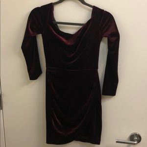 AQUA brand new maroon velvet dress